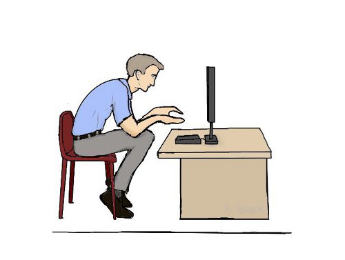 Back pain sitting at a computer